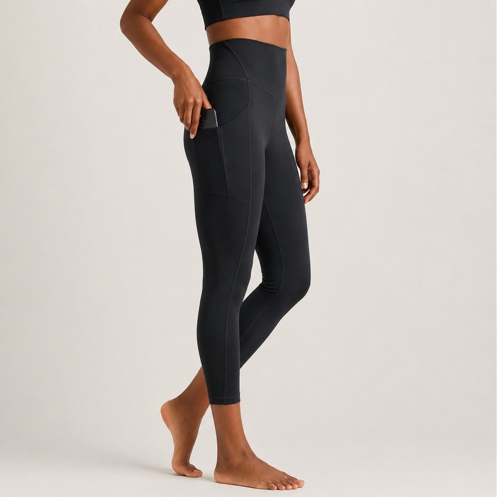 Quince Ultra Form High Rise Pocket Legging Gym Stretch Travel Yoga Black XS EUC